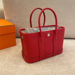 Hermès Rouge Radieux Leather Neo Garden Party