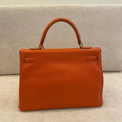 Hermès Kelly 35 Chèvre Mysor Leather GHW