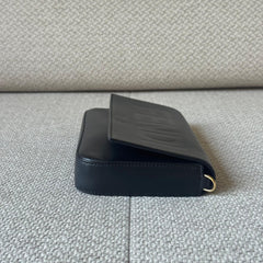 Fendi Roma Black Leather Wallet On a Chain