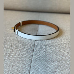 Hermès Adjustable White Leather Kelly Belt with GHW