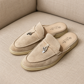 Loro Piana Beige Charms Walk Babouche Mules - Size 39