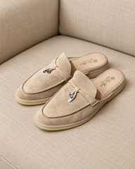 Loro Piana Beige Charms Walk Babouche Mules - Size 39