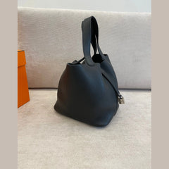 Hermès Black Picotin 22 Clemence Leather with PHW