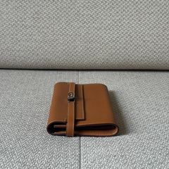 Hermès Gold Epsom Leather Kelly Wallet with Palladium Hardware