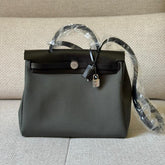 Hermès Vert Mangrove/Noir Herbag 31 with PHW - Stamp G