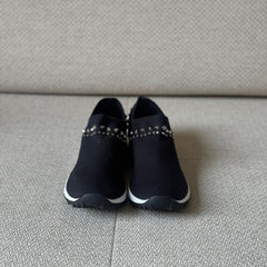 Jimmy Choo Verona Knit Slip-on Sneaker With Crystal Embellishments - Size 40