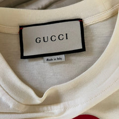 Gucci White Embellished Lamb Logo Graphic T-Shirt - Size XXS