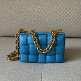 Bottega Veneta Blue Chain Padded Cassette Shoulder Bag with Entrupy Certificate