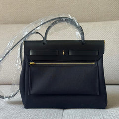 Hermès Black Herbag Zip 31 with GHW Top Handle Bag - Stamp K
