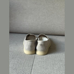 Loro Piana Pearl Powder Suede Summer Charms Walk Loafers - Size 39