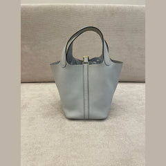 Hermès Picotin Lock 18 in Bleu Pale with Gold Hardware