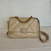 Chanel Beige Small Chanel 19 Shoulder Bag