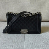 Chanel Black Caviar Medium Boy Shoulder Bag