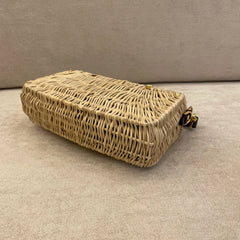 Fendi Limited Edition Baguette Wicker Bag with Leather Strap