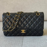 Chanel Black Medium Quilted Lambskin Double Flap Bag
