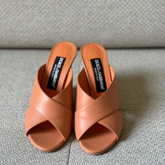 Dolce & Gabbana Peach Tapered Heel Sandals - Size 37