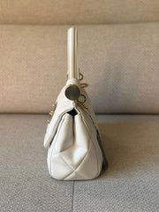 Dolce & Gabbana White 90's Aria Top Handle Bag with Strap