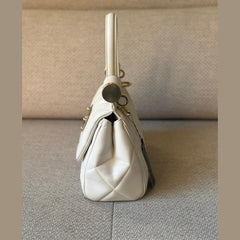 Dolce & Gabbana White 90's Aria Top Handle Bag with Strap
