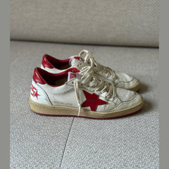 Golden Goose BallStar Sneakers with Red Star - Size 38