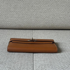 Hermès Gold Epsom Leather Kelly Wallet with Palladium Hardware