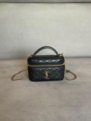 Saint Laurent Black Micro Vanity Bag with Chain Strap
