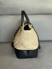 Chanel Gabrielle Beige & Black Quilted Tote & Shoulder Bag