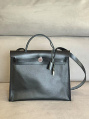 Hermès Herbag Zip 31 Black with Palladium Hardware