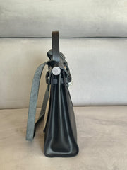 Hermès Herbag Zip 31 Black with Palladium Hardware