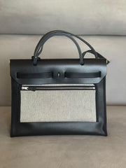 Hermès Herbag Zip 31 Black with Palladium Hardware