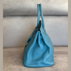 Hermès Birkin 35 Bleu Jean | Palladium Hardware | Square O Stamp (2011)