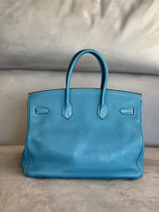 Hermès Birkin 35 Bleu Jean | Palladium Hardware | Square O Stamp (2011)
