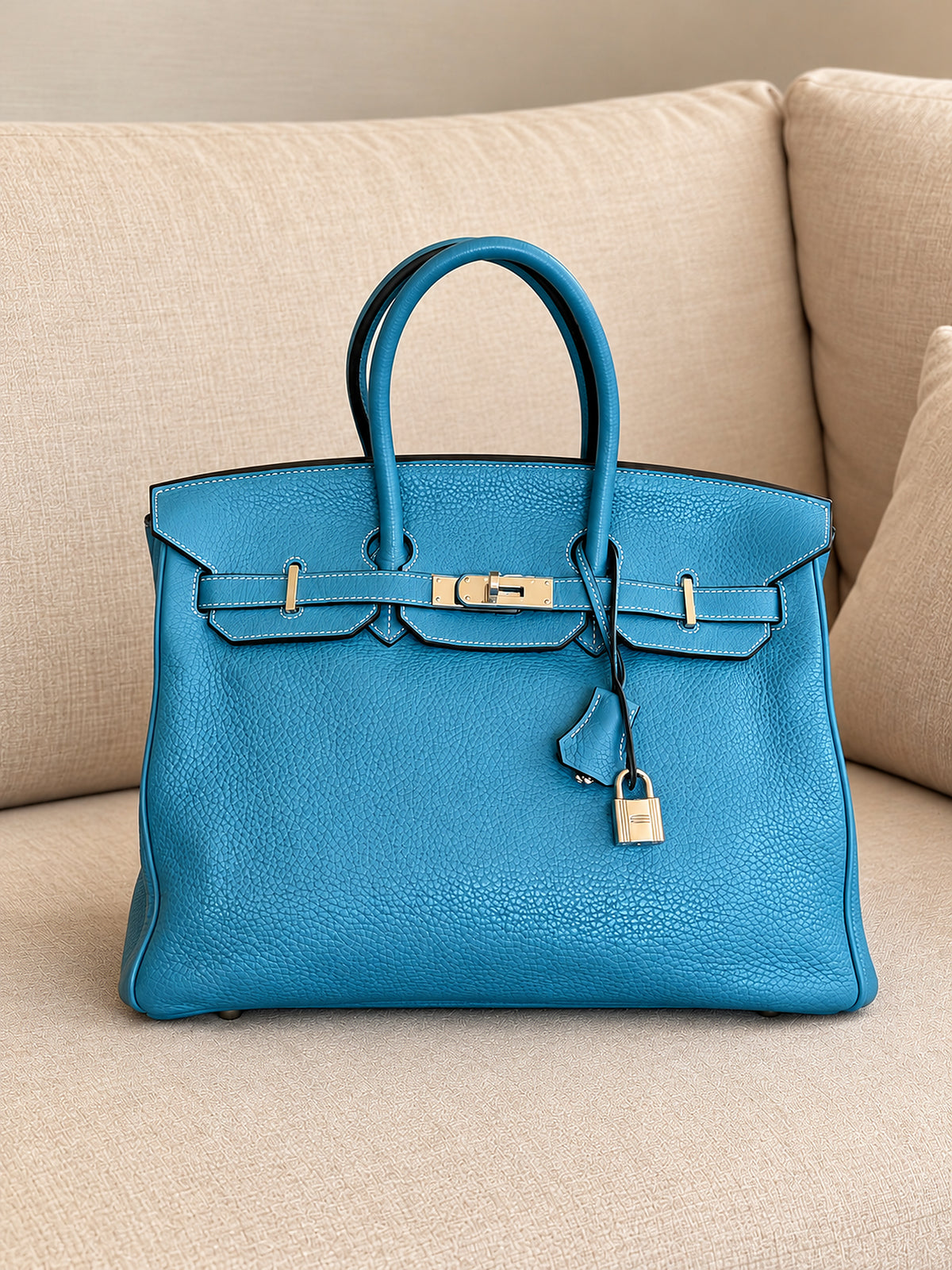 Hermès Birkin 35 Bleu Jean | Palladium Hardware | Square O Stamp (2011)