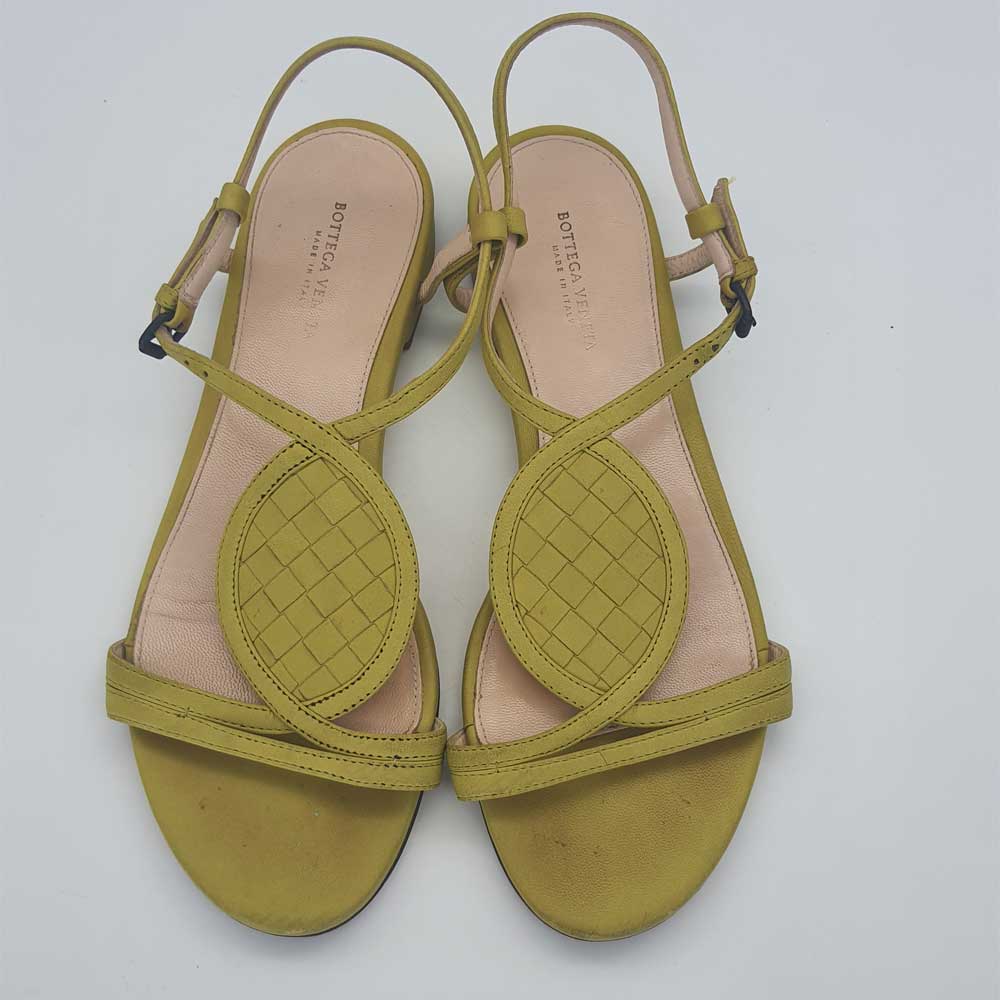 Mustard Intreciatto Sandals