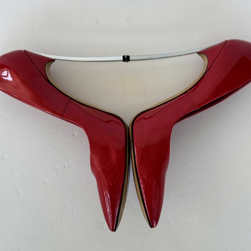 Red Patent Blade Pumps
