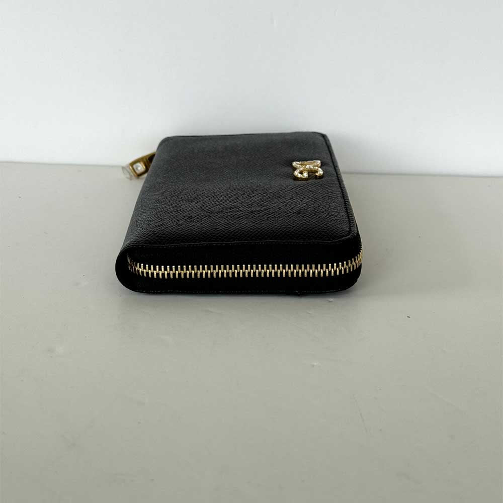 Black Zip Around Wallet