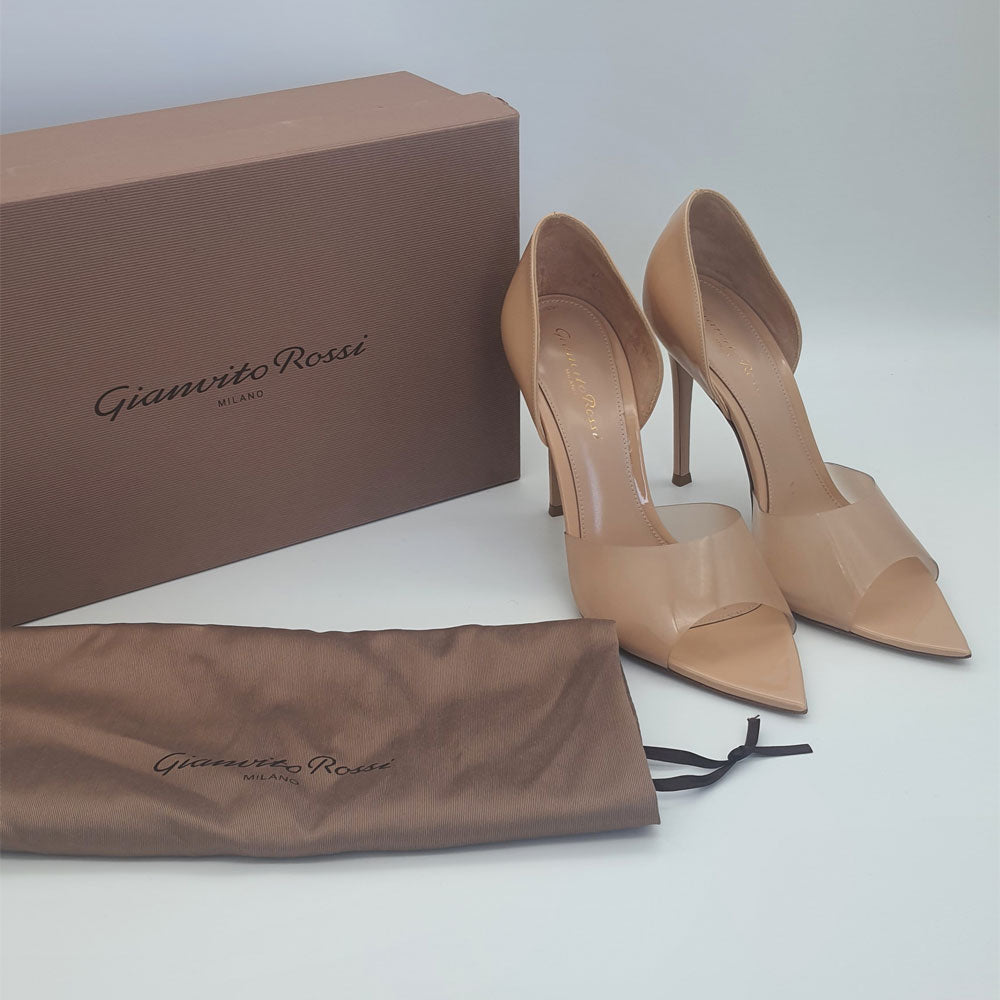 Beige Plexi Pumps