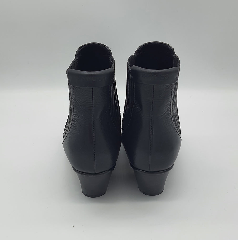 Black Leather Cow Boy Boots
