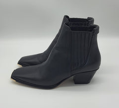 Black Leather Cow Boy Boots