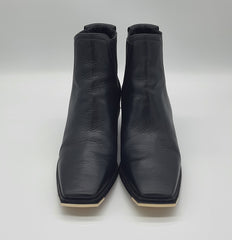 Black Leather Cow Boy Boots