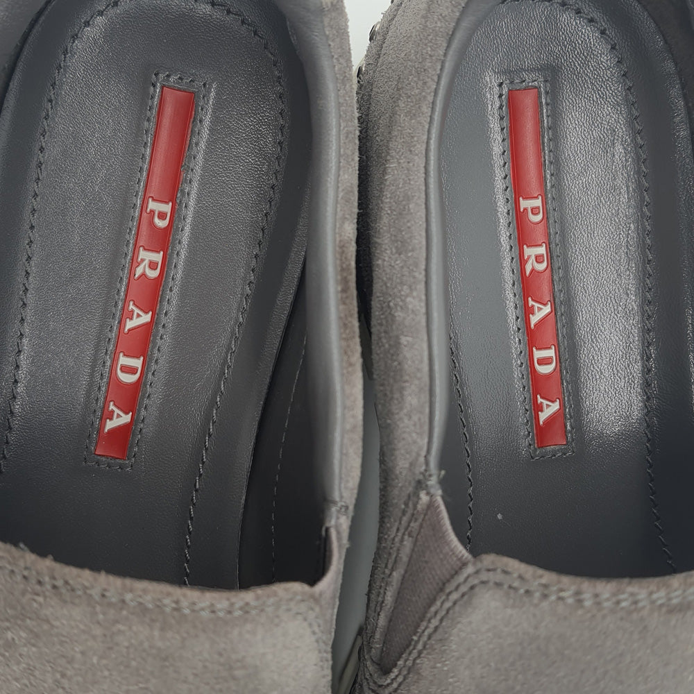 Grey Suede Slip Ons