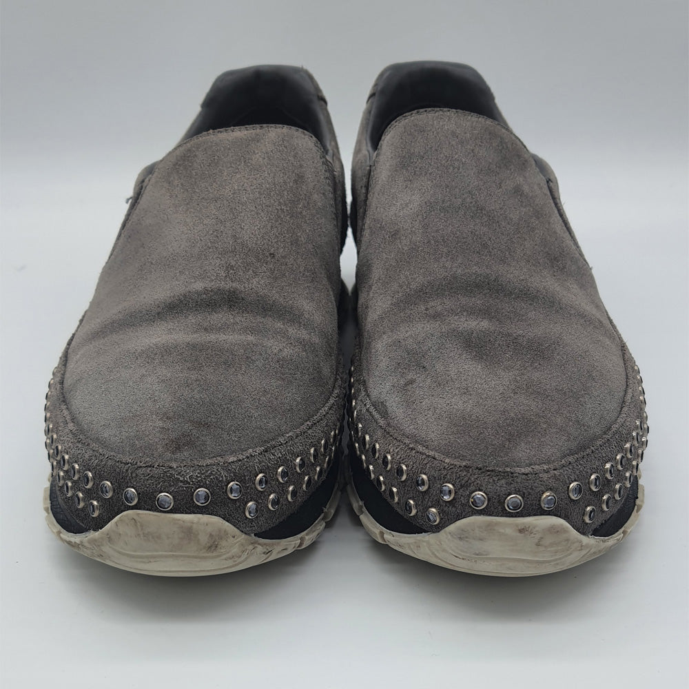 Grey Suede Slip Ons