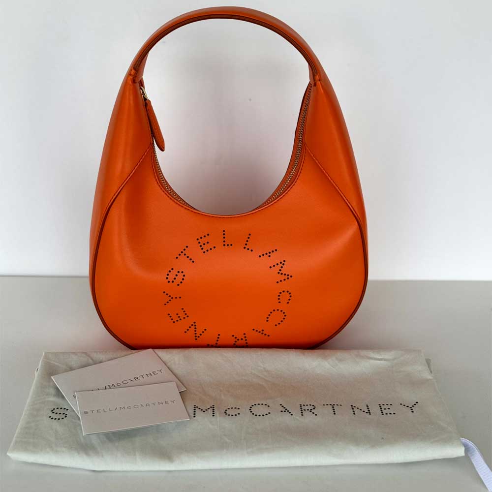 Orange Perforated Hobo Bag