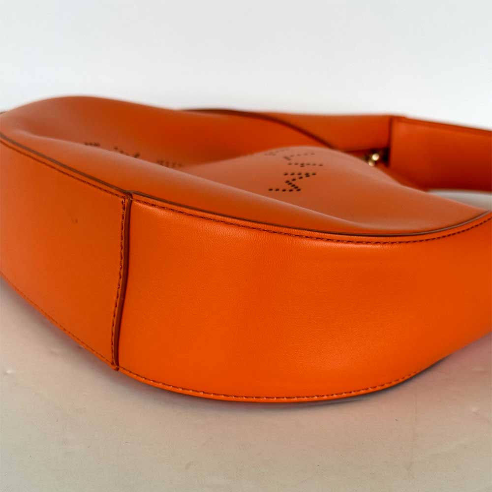Orange Perforated Hobo Bag