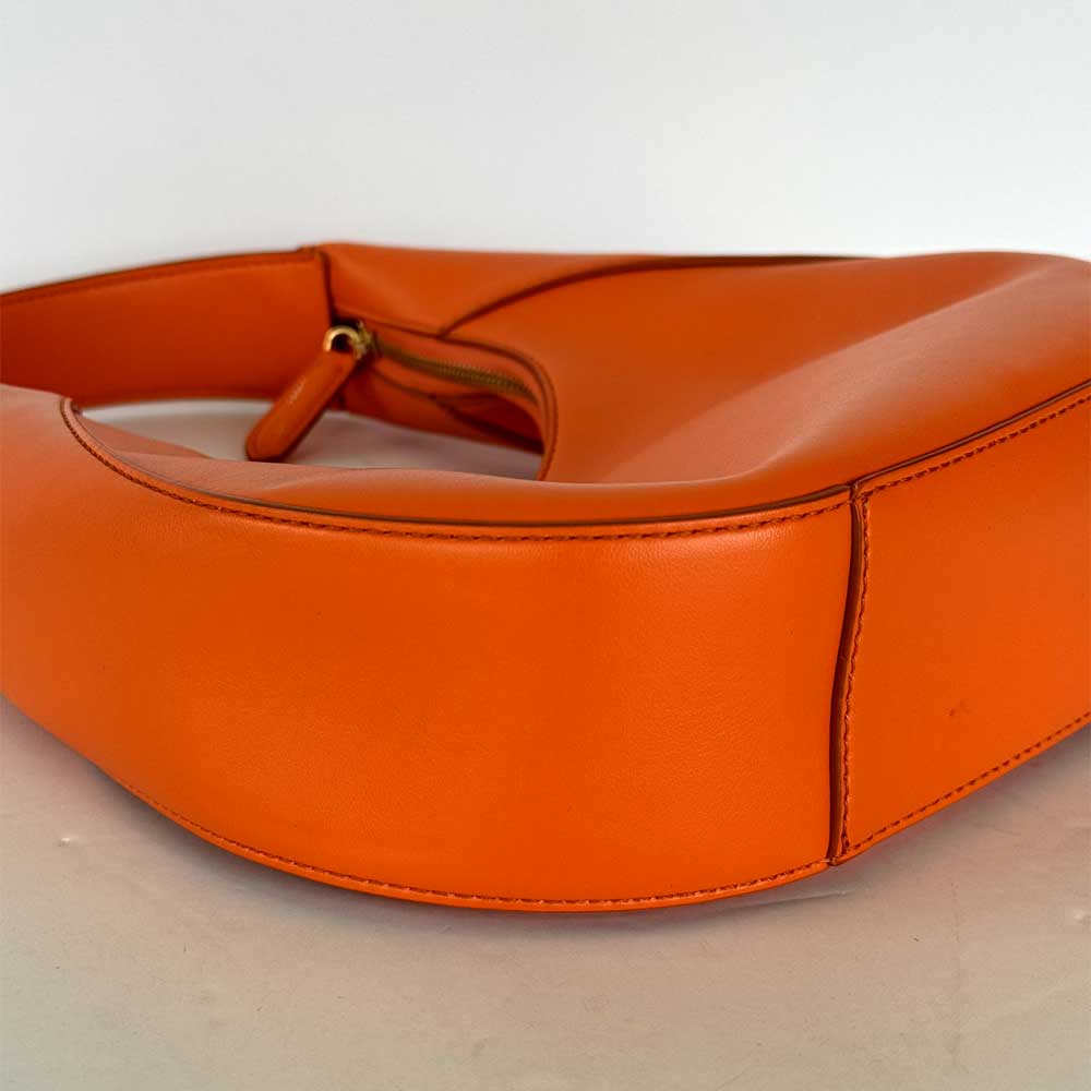 Orange Perforated Hobo Bag