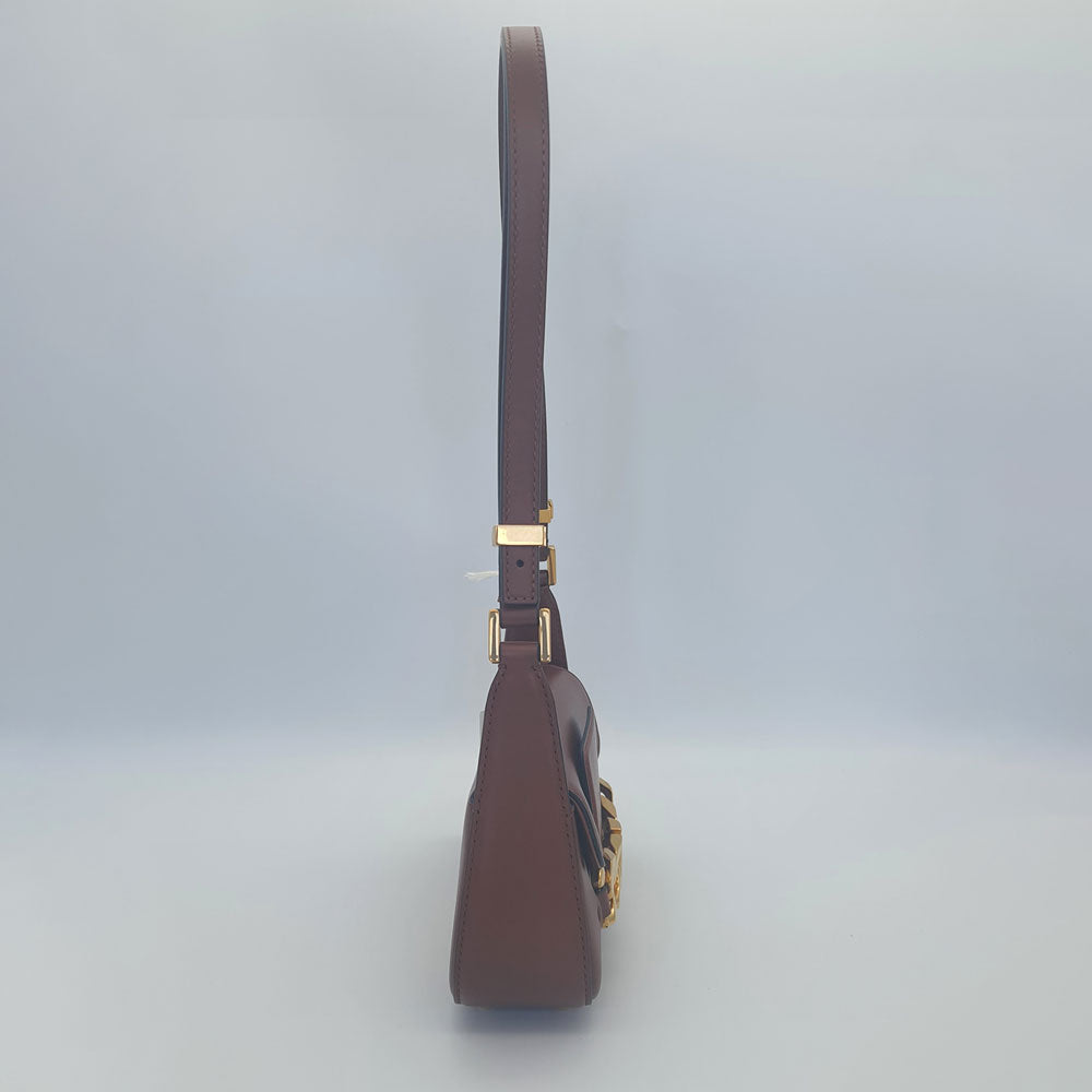 Brown V Chain Logo Shoulder Bag