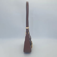 Brown V Chain Logo Shoulder Bag