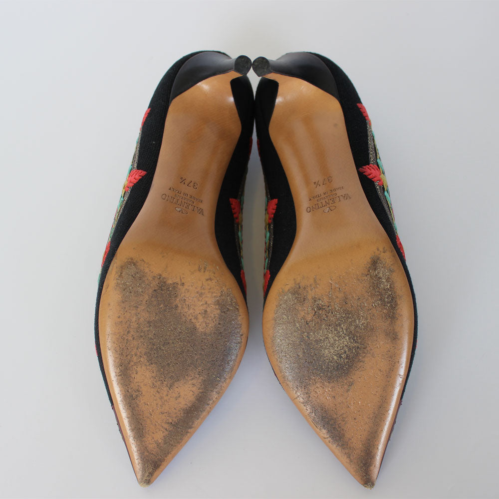 Embroidered Multi Color Pumps