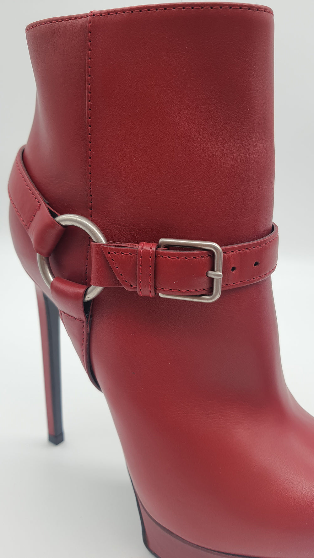 Red Leather Booties