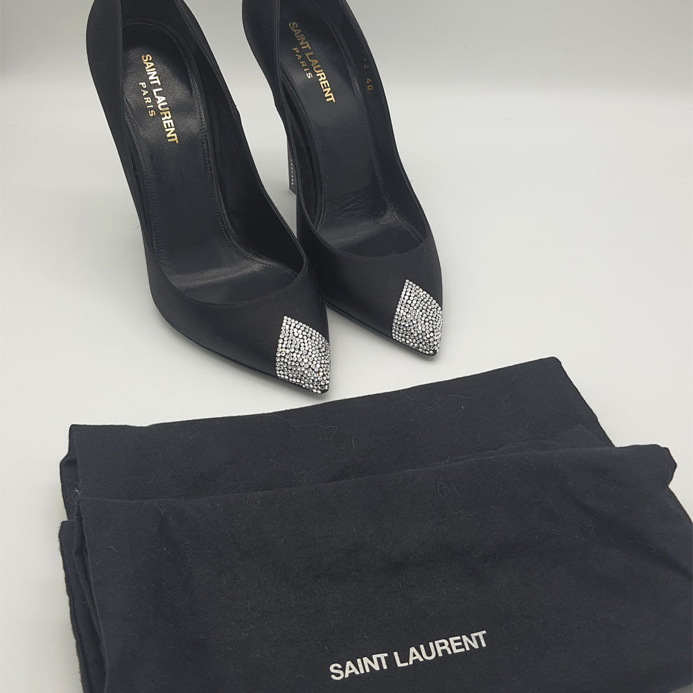 Black Satin Pumps