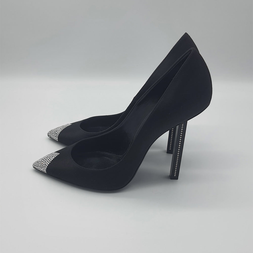 Black Satin Pumps